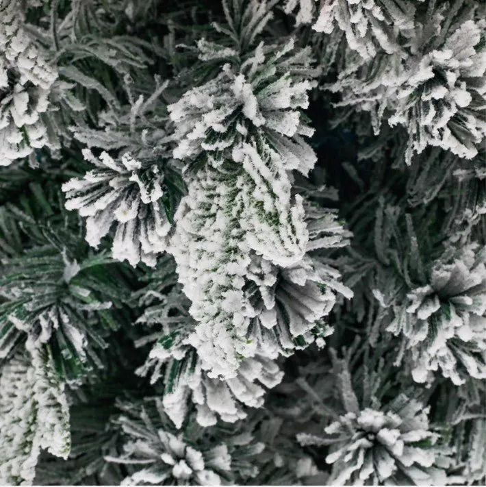 220cm Ultra Bright Multicolour Changing Flashing LED Light Up Frosted Snowy Christmas Tree