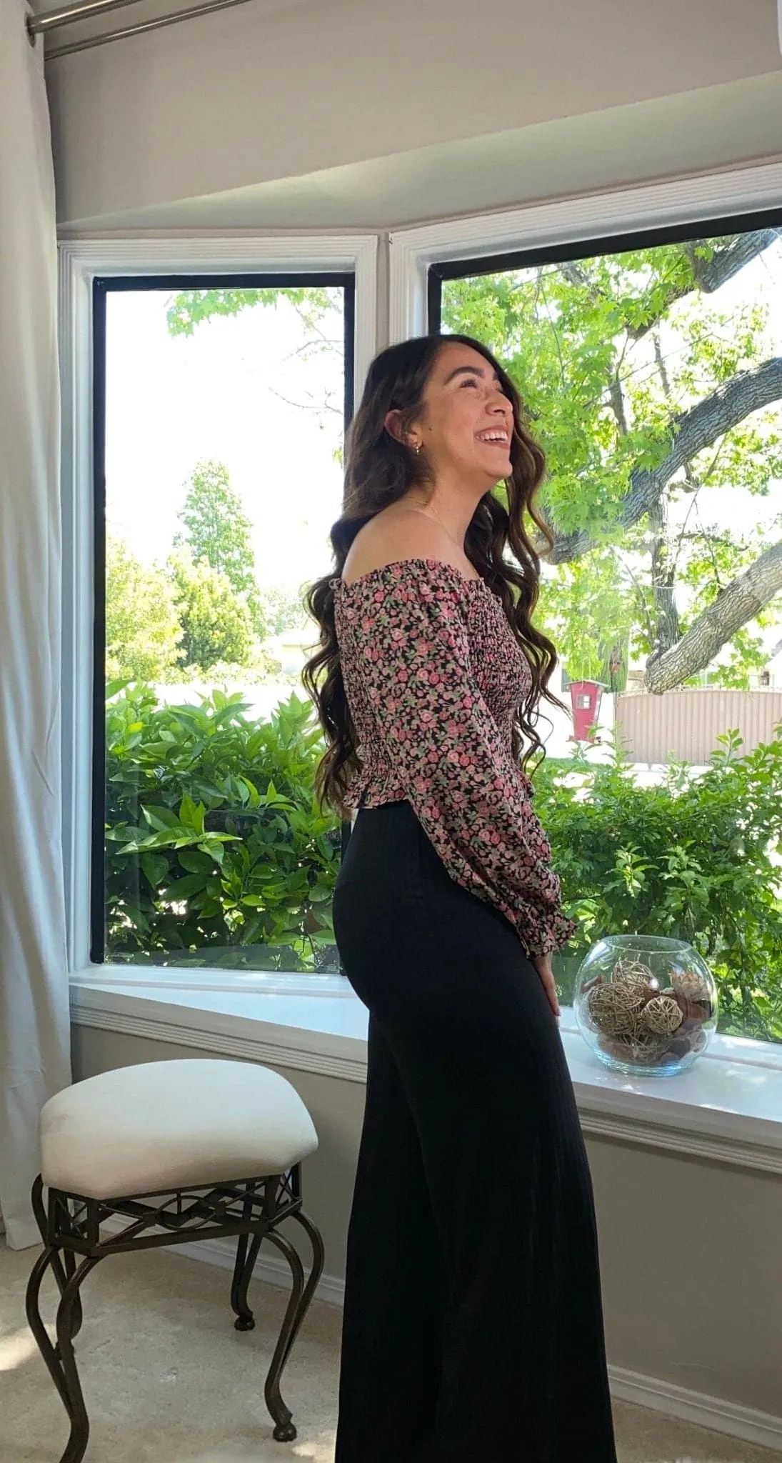 Amanda Floral Off The Shoulder Crop Top
