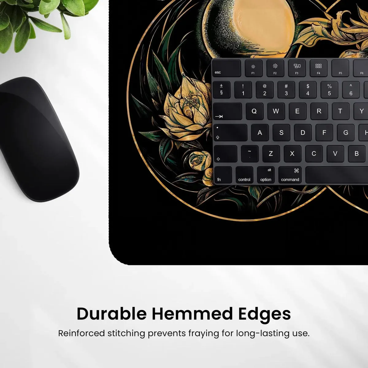 Art Nouveau Celestial Moon Desk Mat – Witch Aesthetic Gaming Mouse Pad