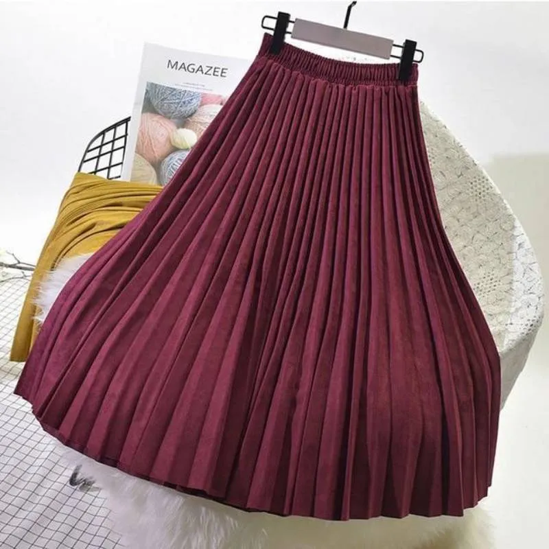 Bohemian Skirt - Suede Pleated