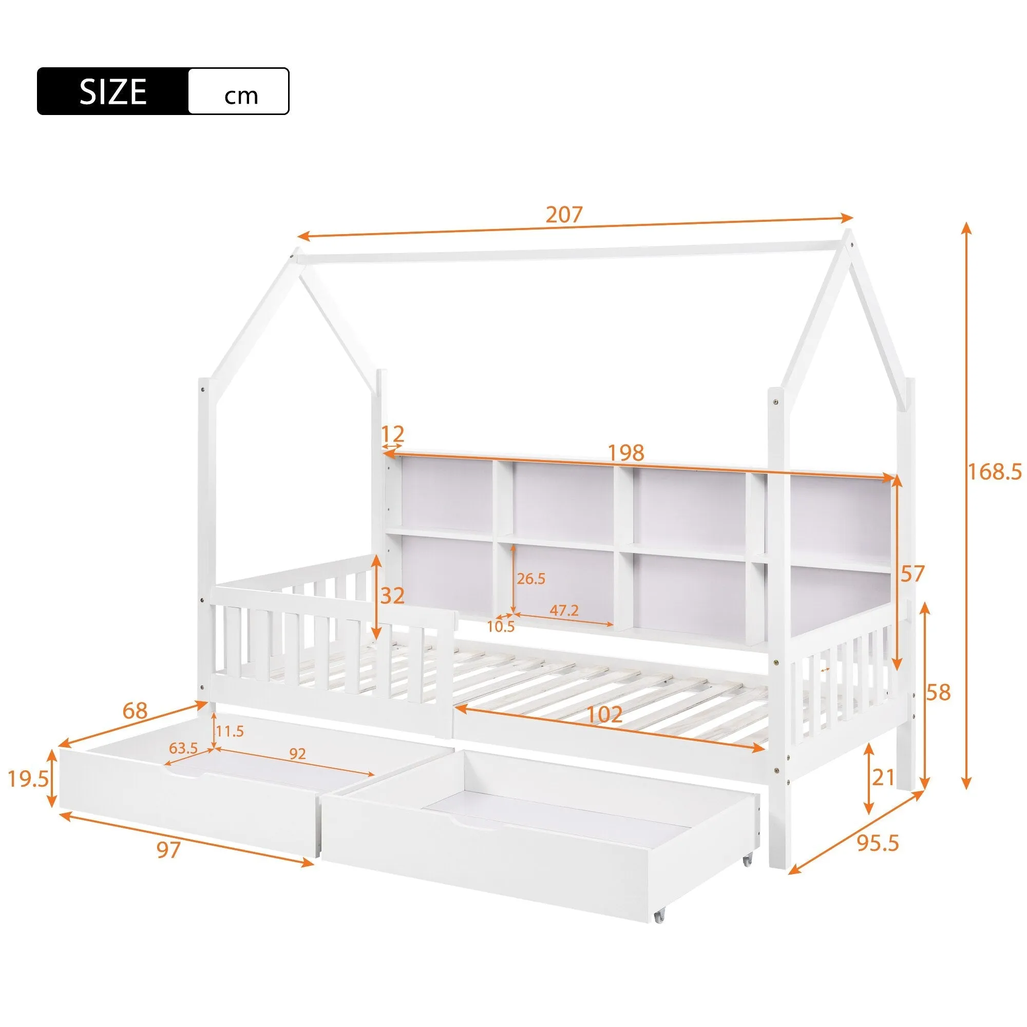 Children's Bed with Multipurpose Storage