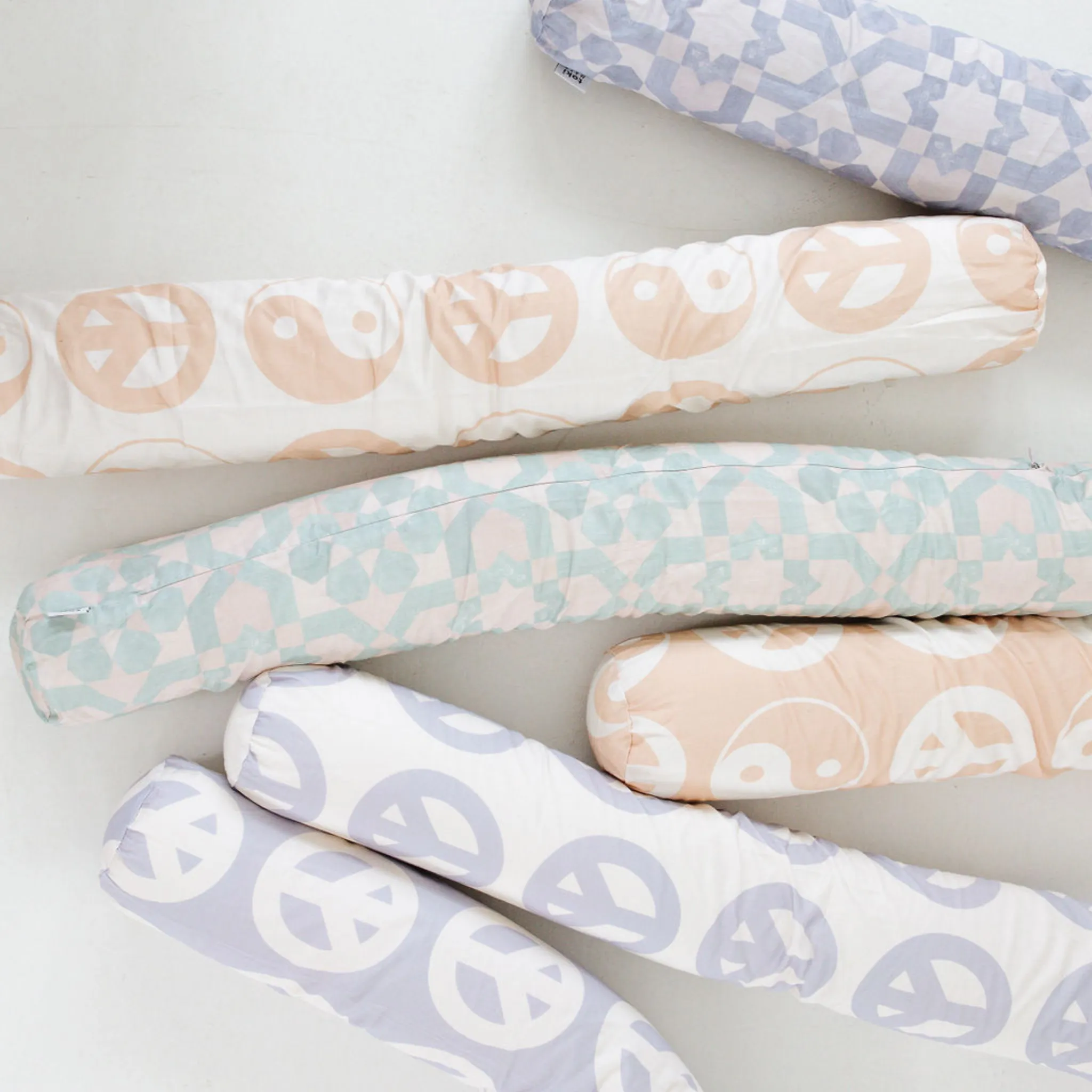 Cream Peace Sign Support Pillow