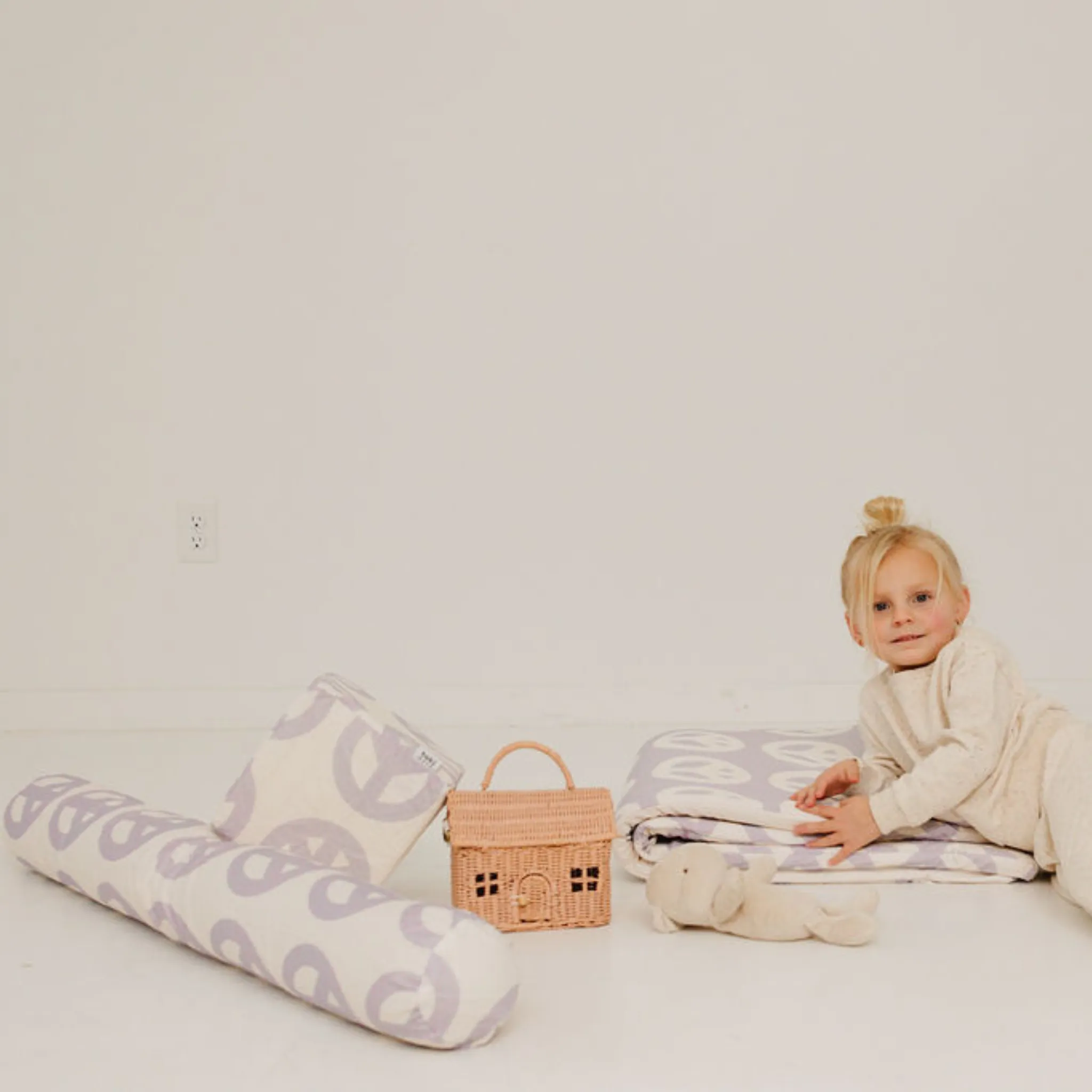 Cream Peace Sign Support Pillow