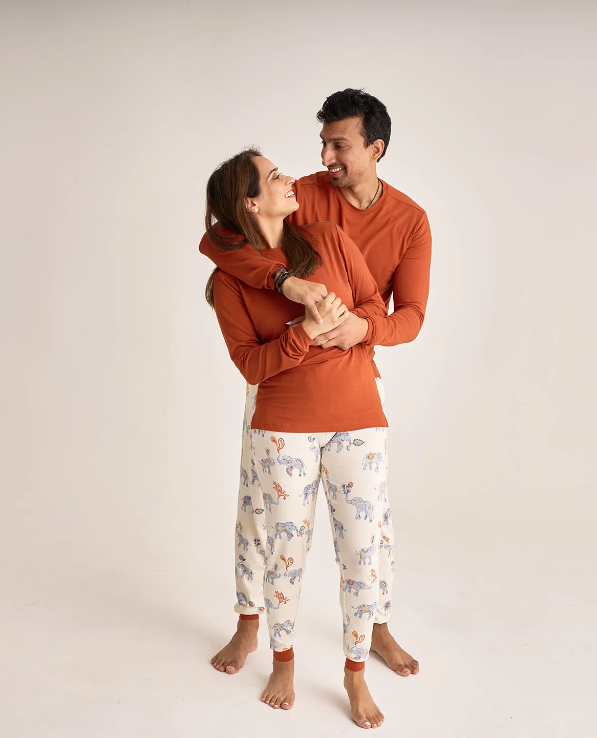Diwali Adult Unisex Pajama Set in Royal March Masala