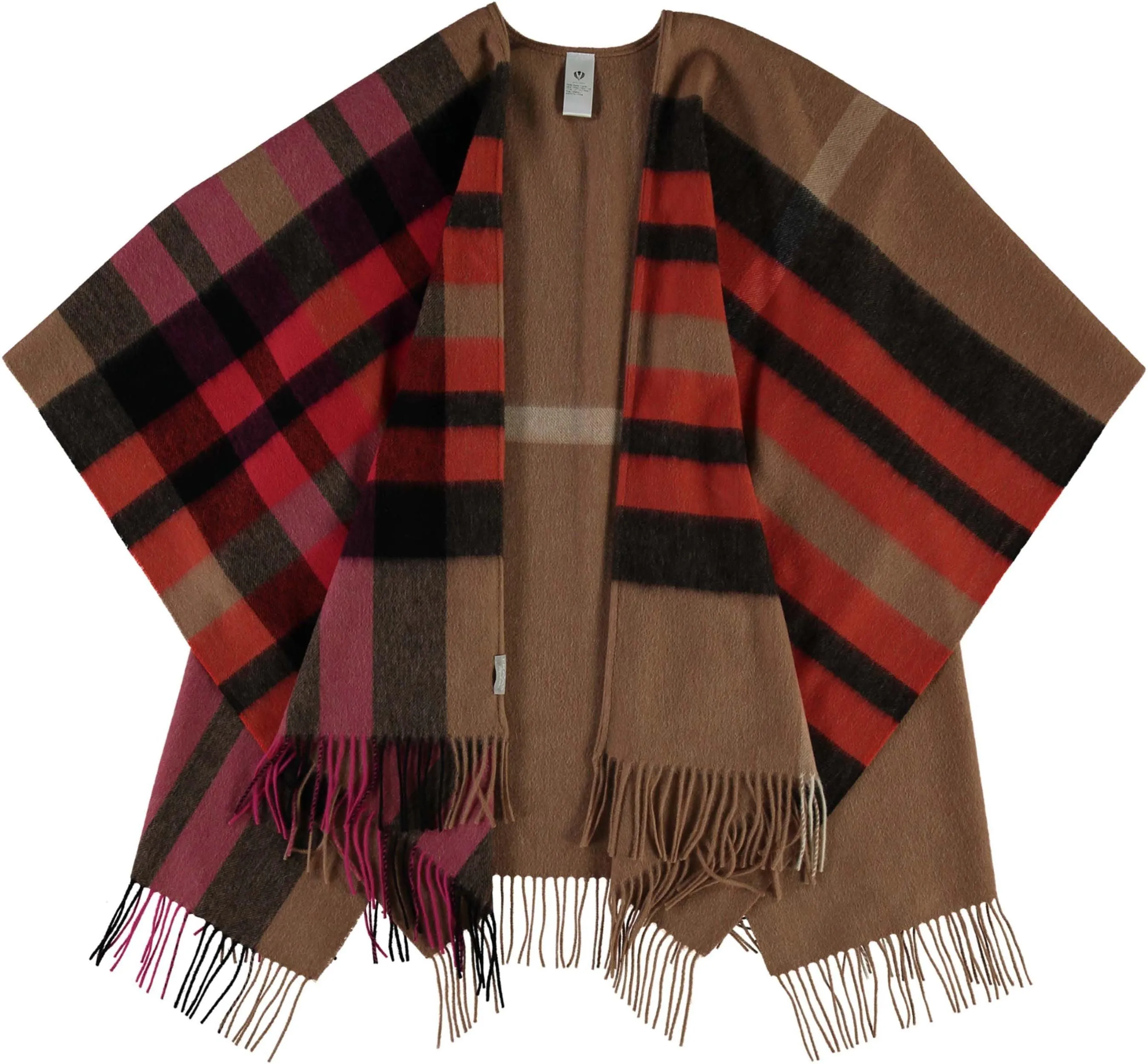 Fraas Plaid Signature Wool Woven Ruana