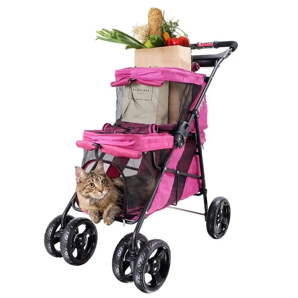 Ibiyaya® Double Decker Pet Pram | Red Violet