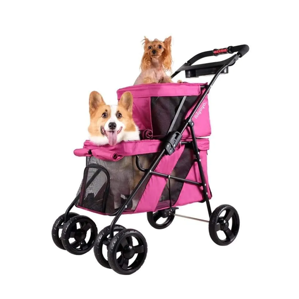 Ibiyaya® Double Decker Pet Pram | Red Violet