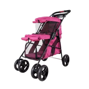 Ibiyaya® Double Decker Pet Pram | Red Violet