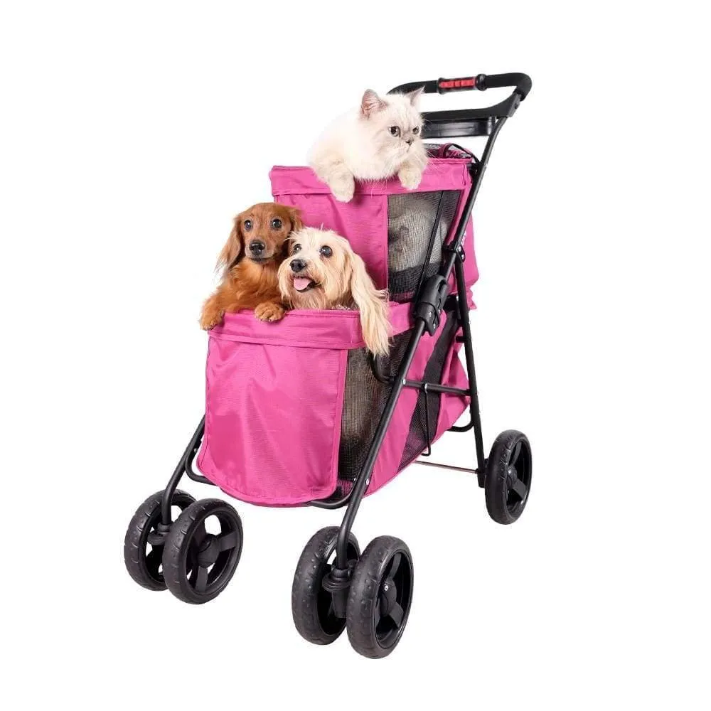 Ibiyaya® Double Decker Pet Pram | Red Violet