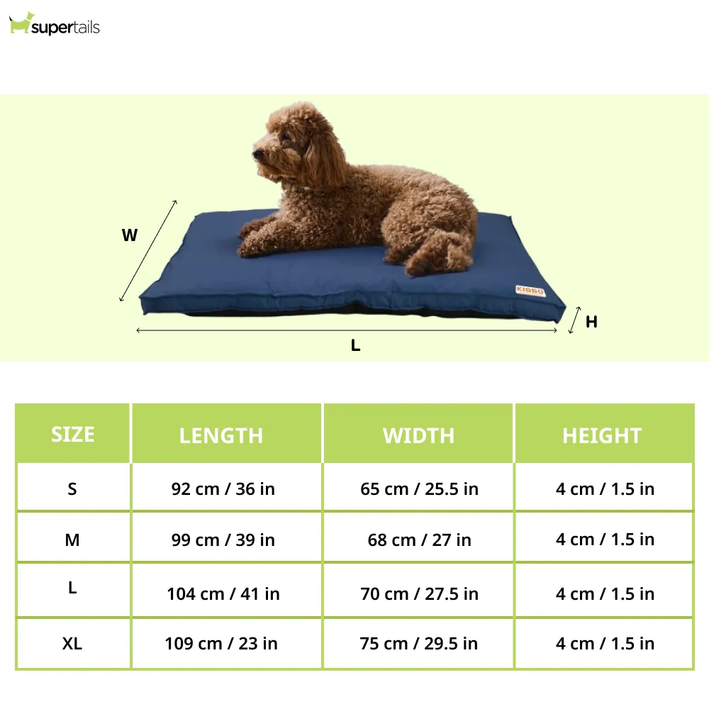 Kibbo Waterproof Flat Bed for Dogs and Cats (Blue)