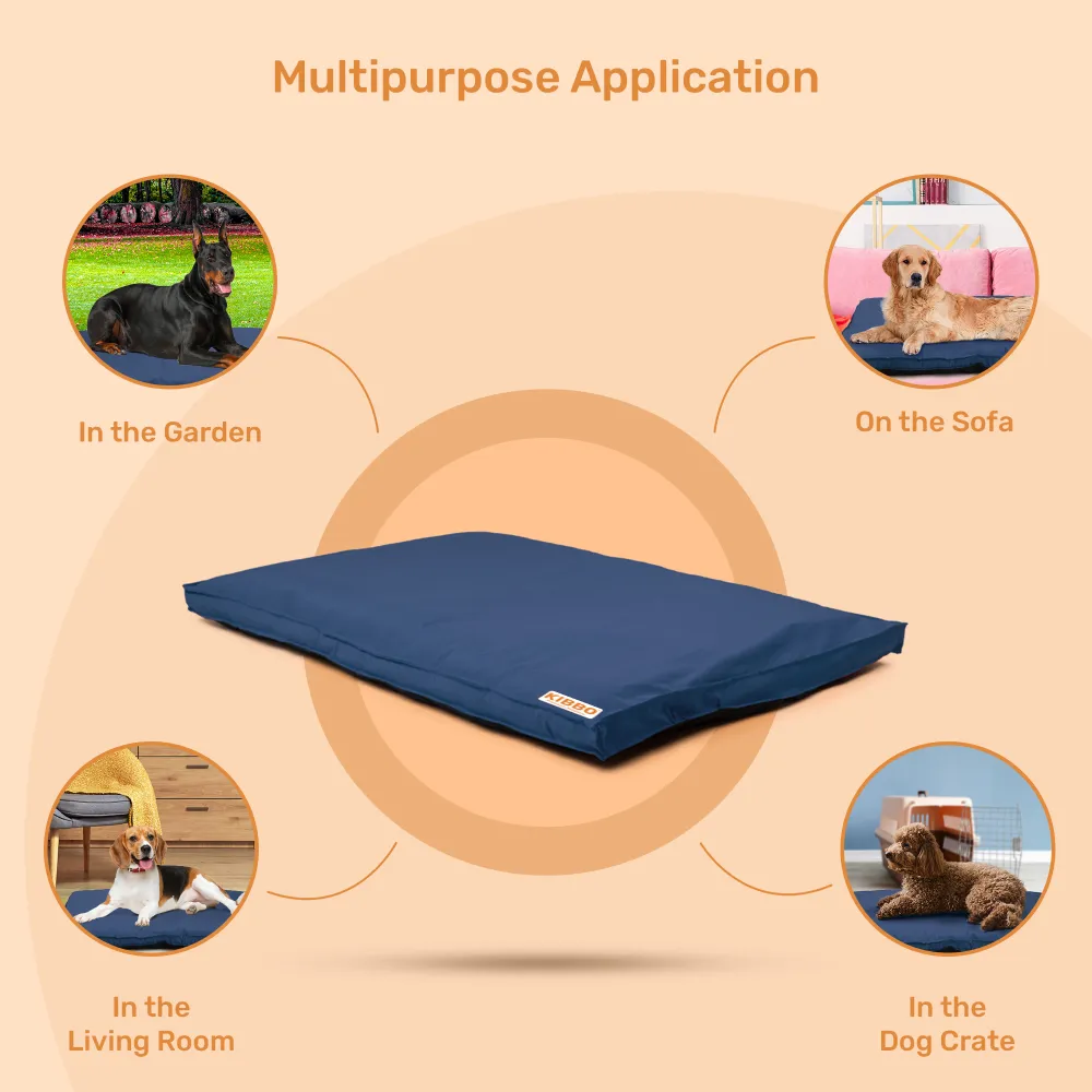 Kibbo Waterproof Flat Bed for Dogs and Cats (Blue)