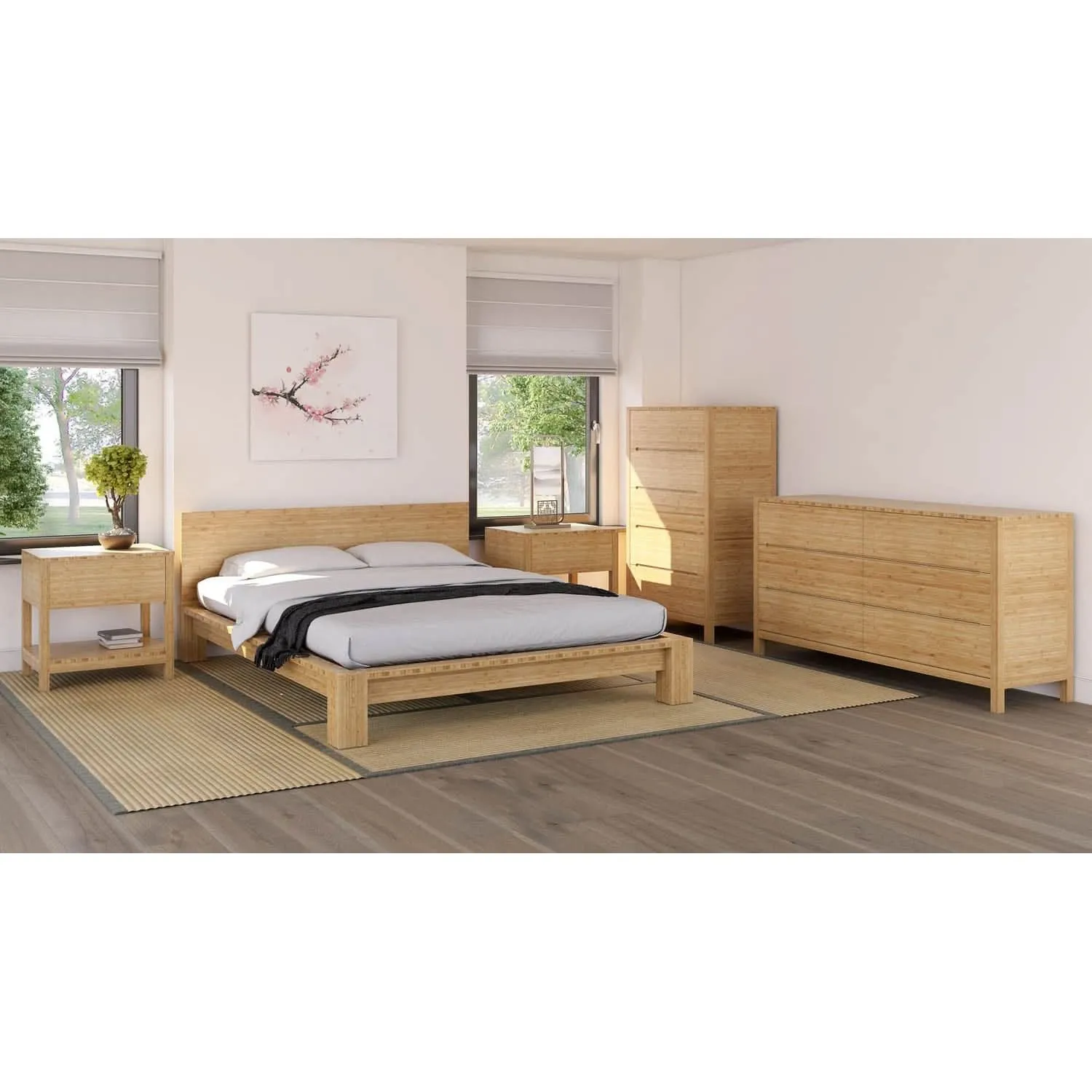 Kimara Platform Bed with Tatami Mats and Shiki Mat