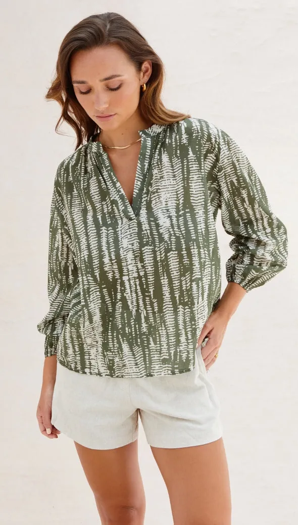 MAE BLOUSE - FOREST AND CLOUD