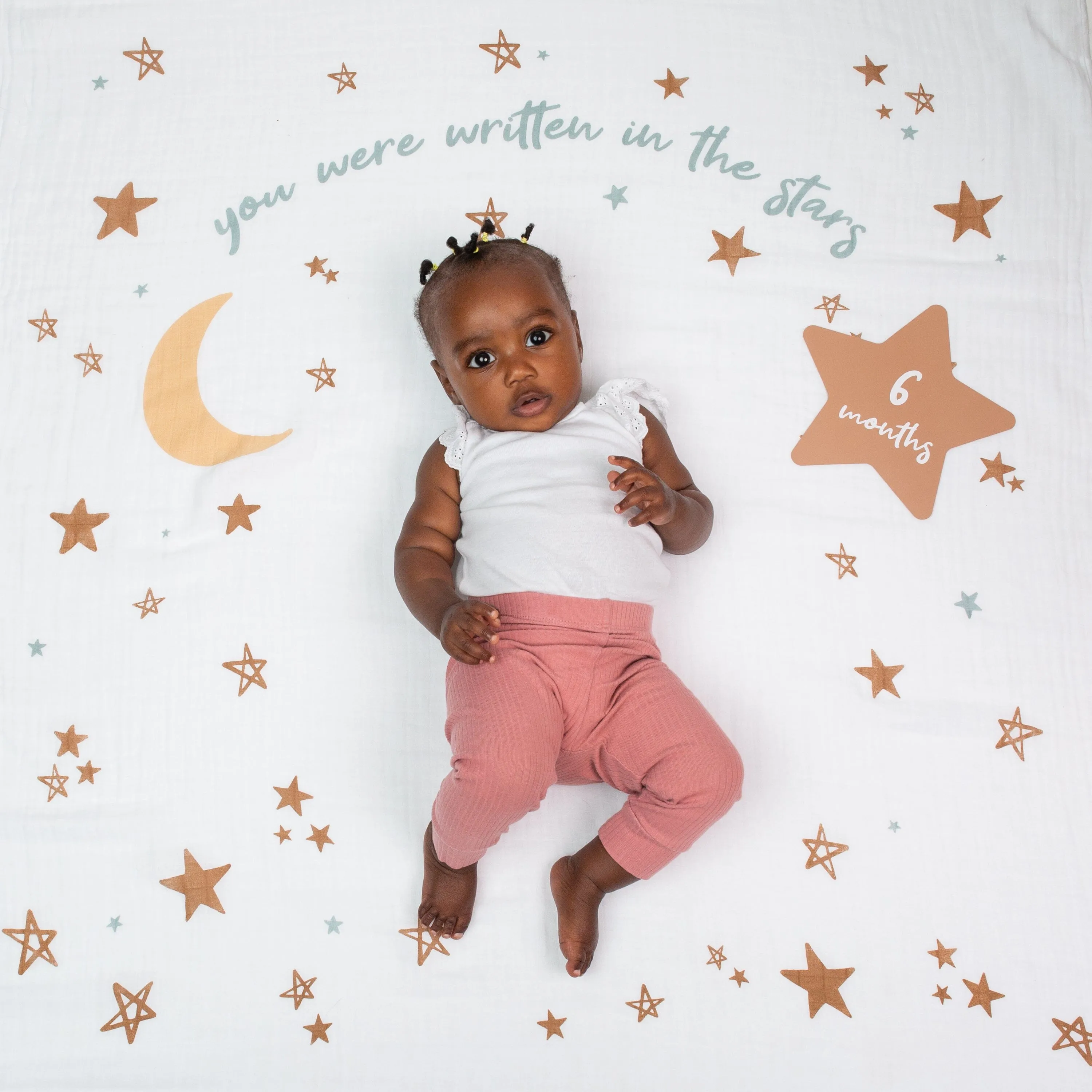 Newborn Wrap & Milestone Bundle - Vintage Rose Stars