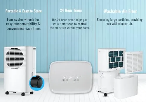PureMate 10L Portable & Compact Dehumidifier 10 Litre (New)