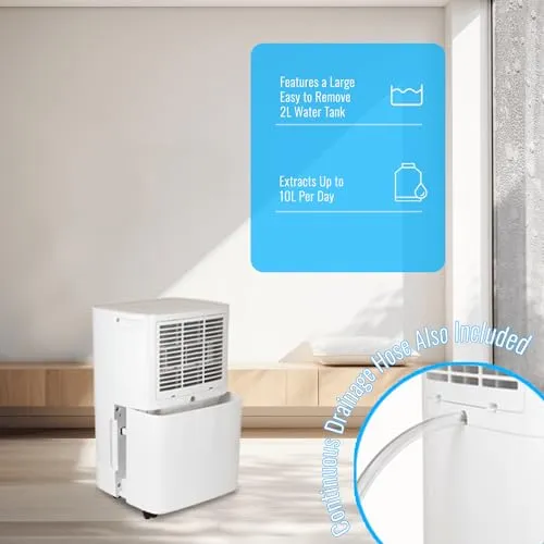 PureMate 10L Portable & Compact Dehumidifier 10 Litre (New)