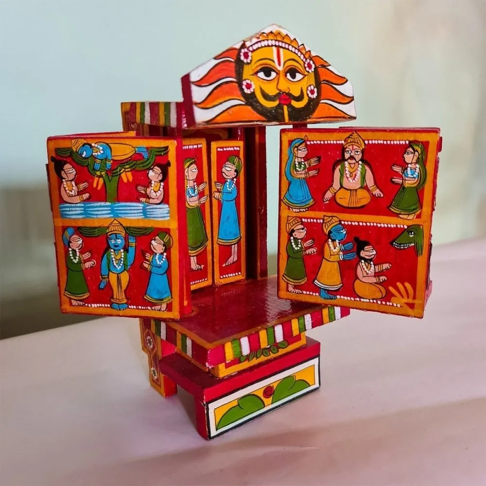 Red Handcrafted Wooden Box of Stories  (M)