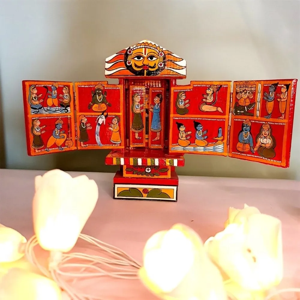 Red Handcrafted Wooden Box of Stories  (M)