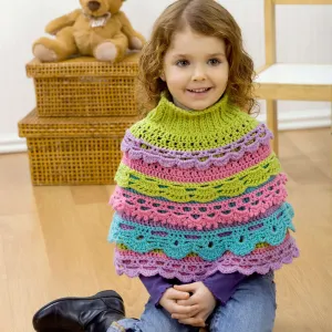 Red Heart Crochet Girl's Ruffle Capelet
