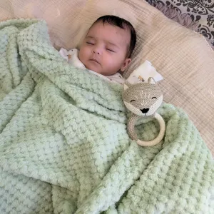 Soft Waffle Blanket Wrap - Sage Green