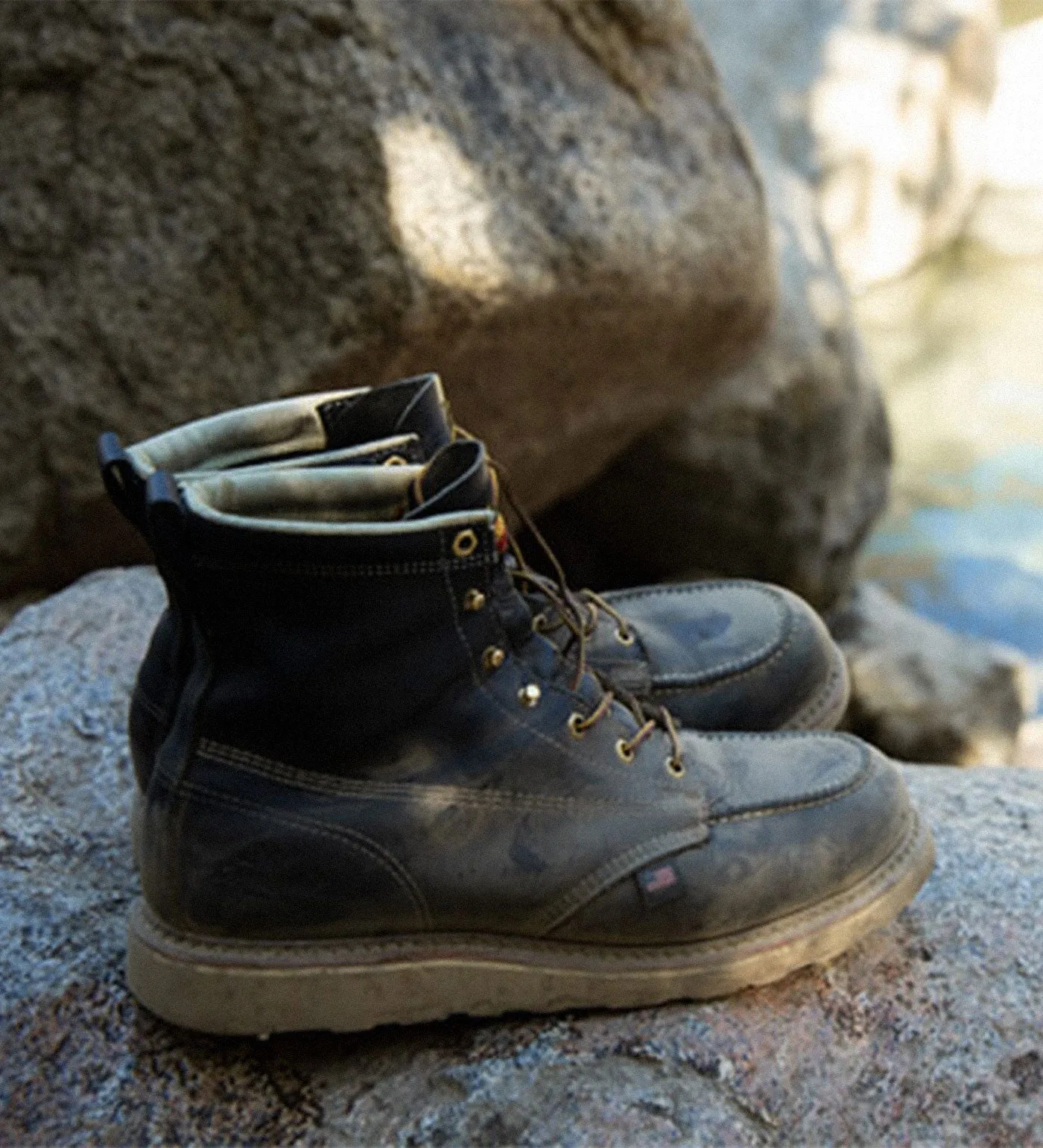 Thorogood American Heritage 6" Black Safety Toe Work Boots for Men