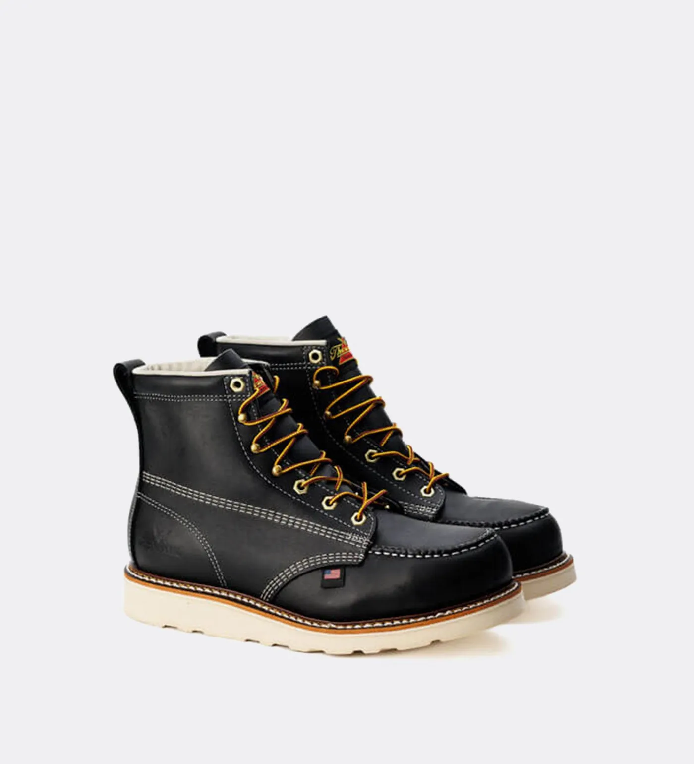 Thorogood American Heritage 6" Black Safety Toe Work Boots for Men