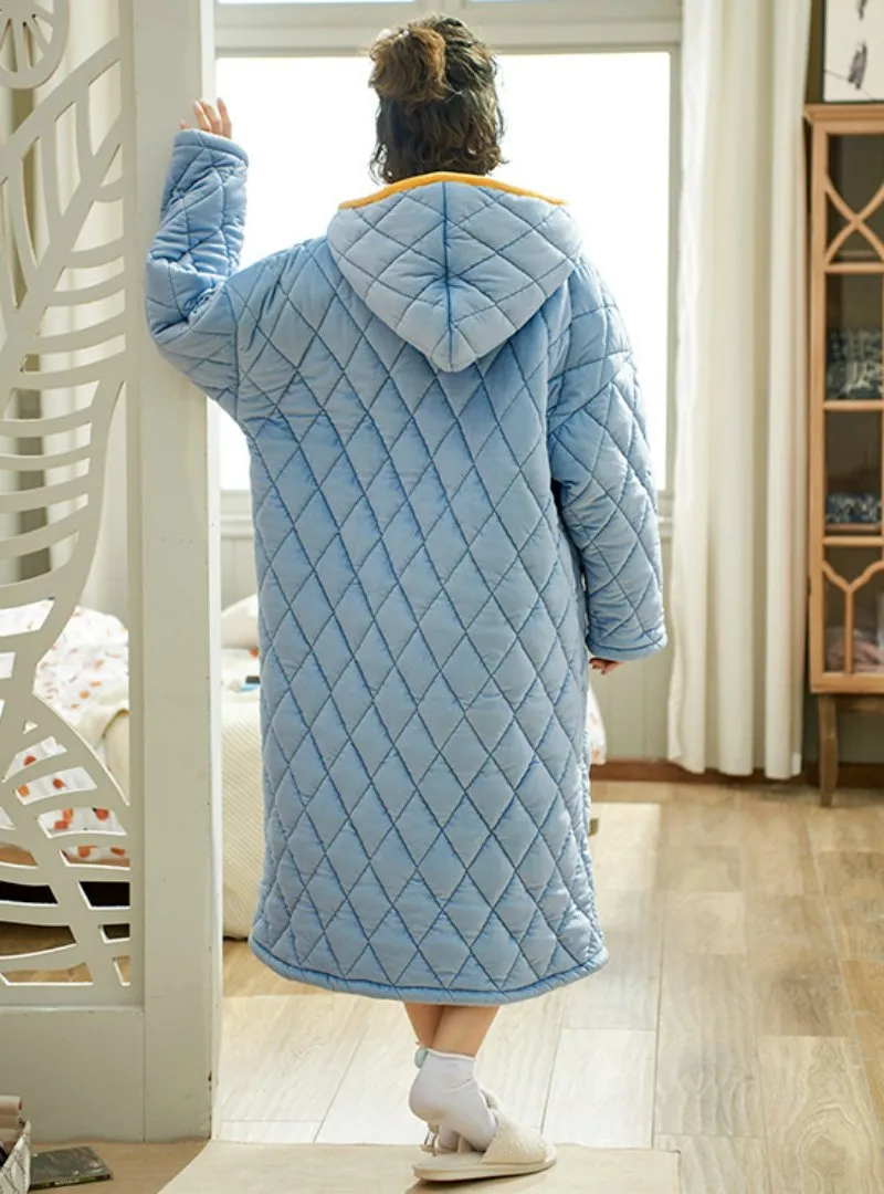 THREE-LAYER THICKENED WARM CORAL FLEECE PAJAMAS PINEAPPLE