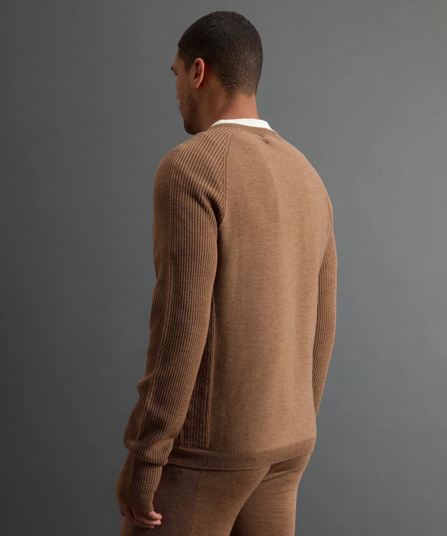 Todd Snyder X Woolrich Technical Merino Crewneck in Camel