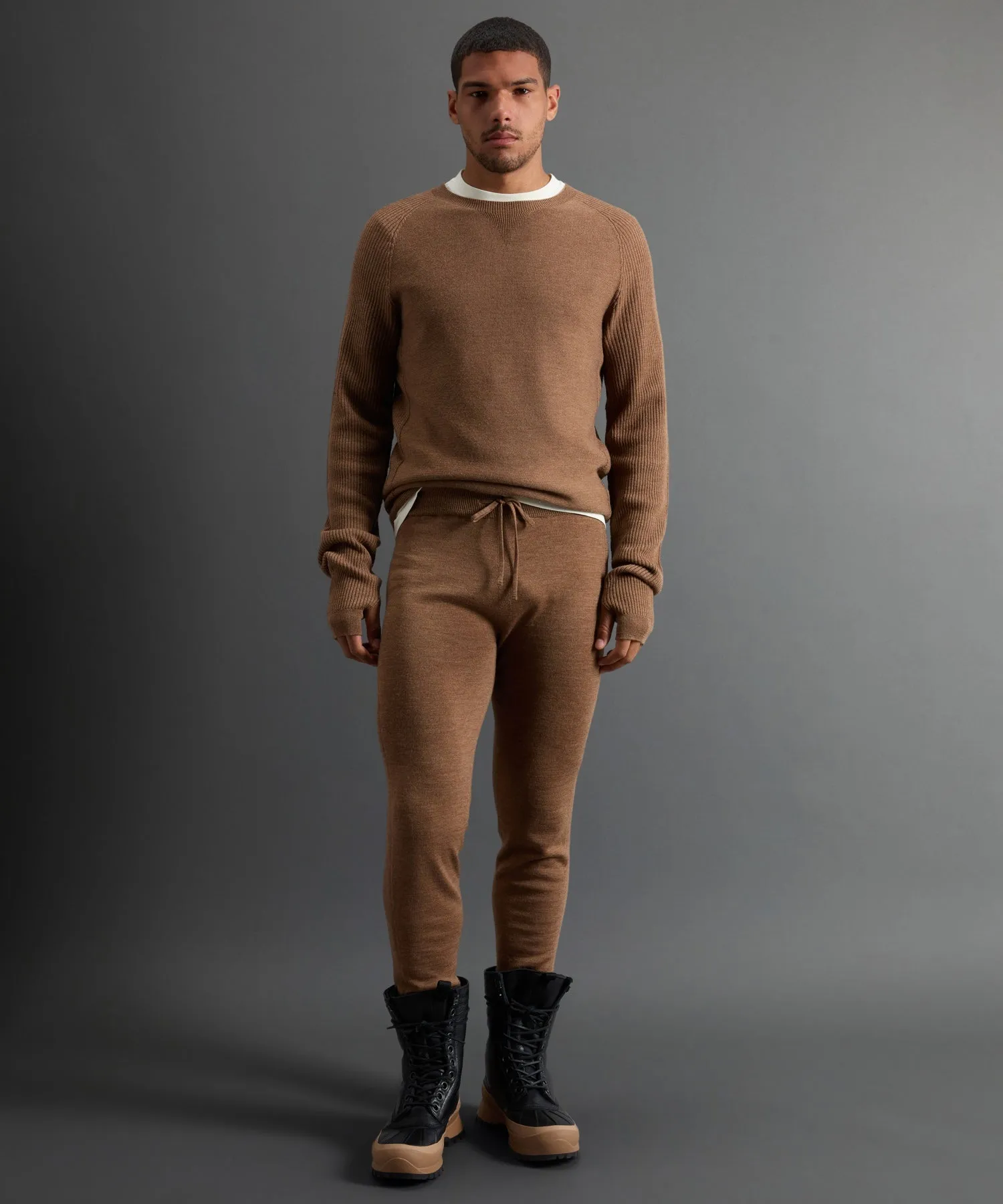 Todd Snyder X Woolrich Technical Merino Crewneck in Camel