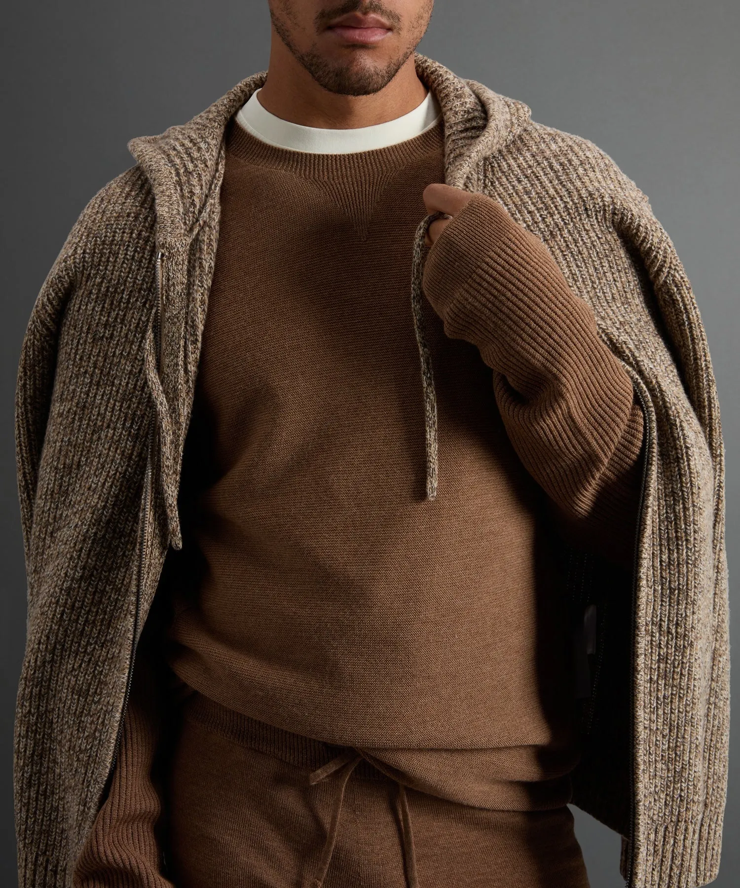 Todd Snyder X Woolrich Technical Merino Crewneck in Camel